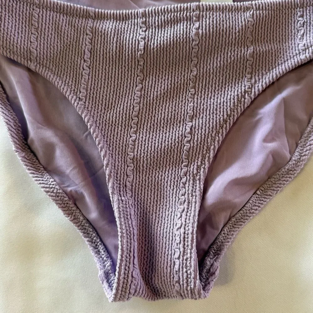NWT Aerie Lavender Textured Bikini Bottom NWT Ribbed Swim Size XS