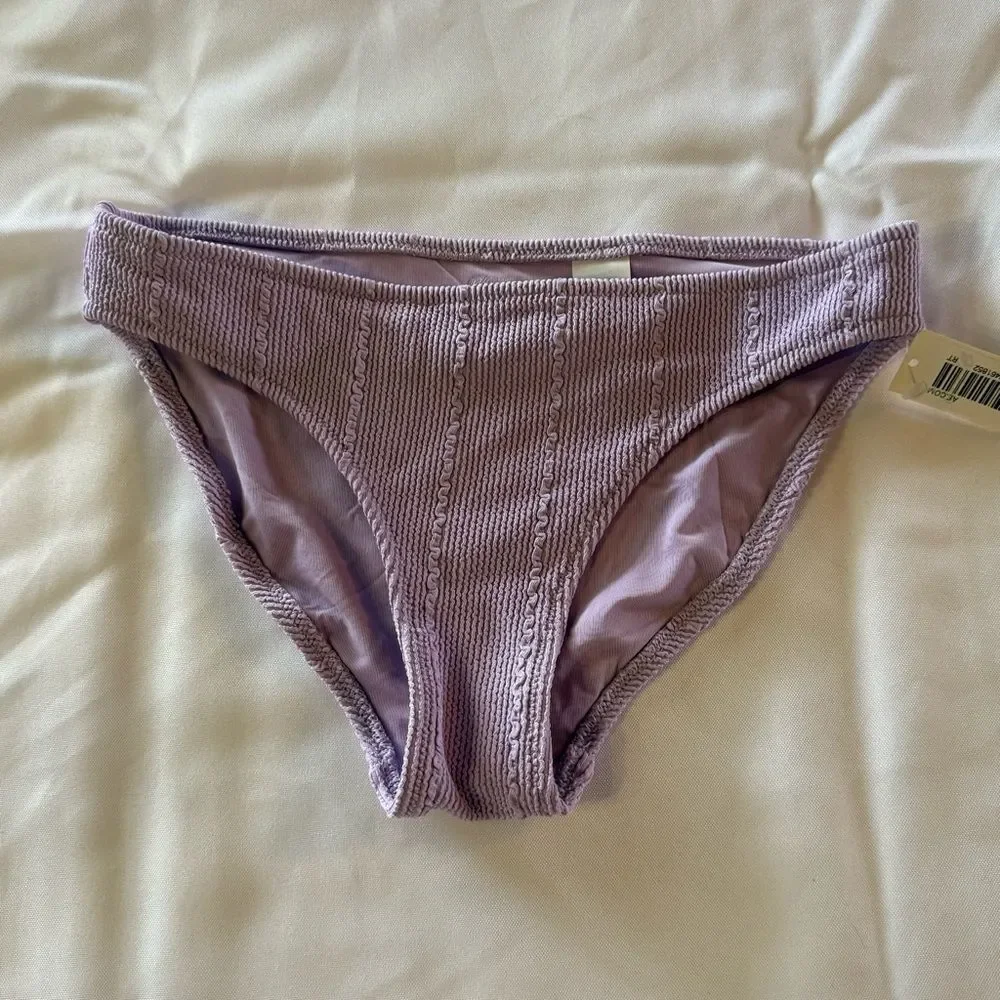NWT Aerie Lavender Textured Bikini Bottom NWT Ribbed Swim Size XS
