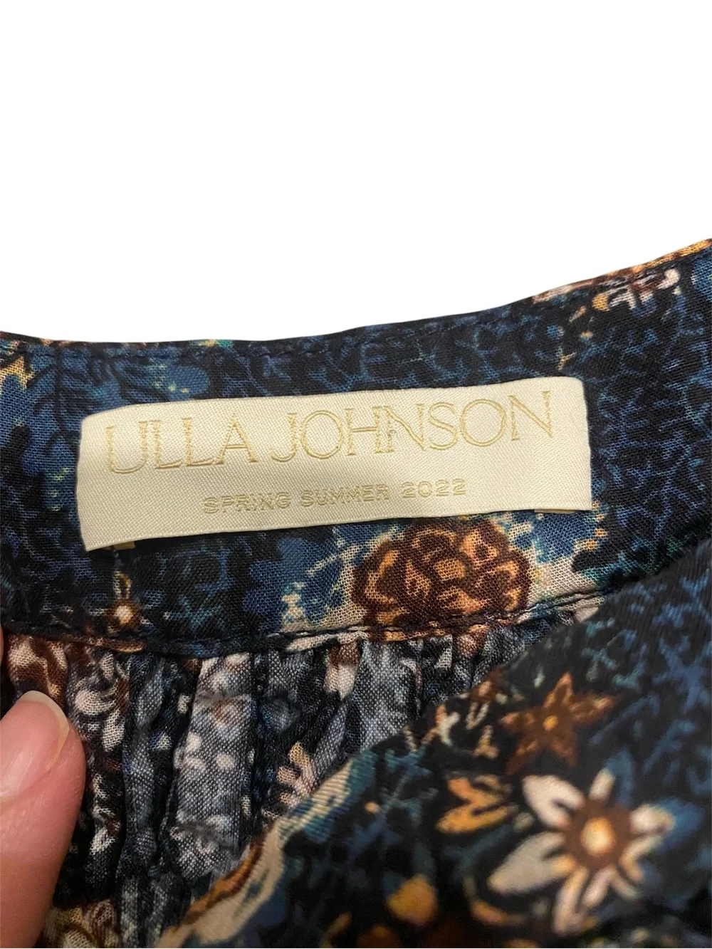 Ulla Johnson Warner floral print square neckline peplum blouse