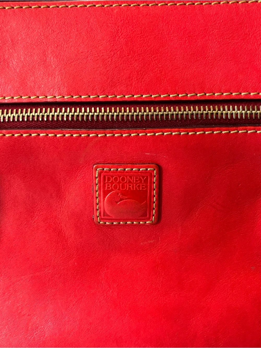 Dooney & Bourke Persimmon Florentine Leather Shoulder Bag with Strap Extender