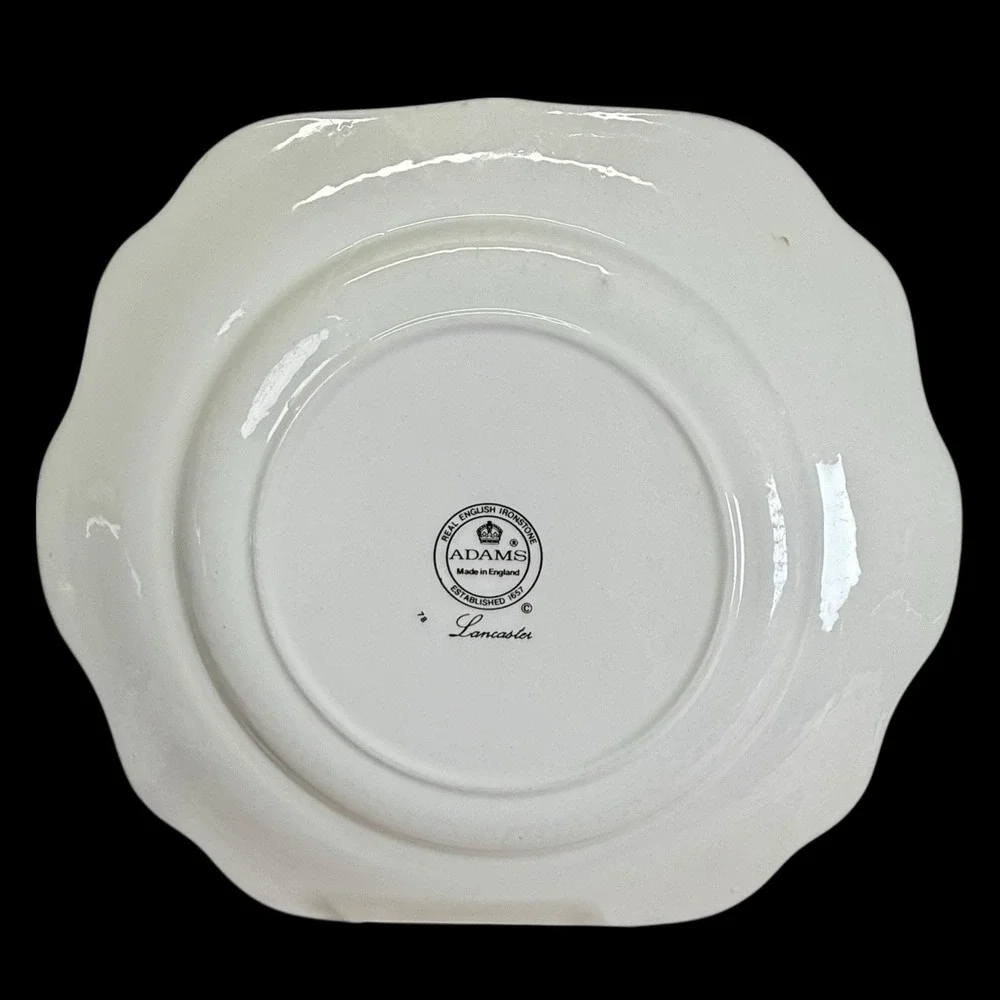 Adams Lancaster Ironstone Serving Cake Plate‎ Handled Square 10