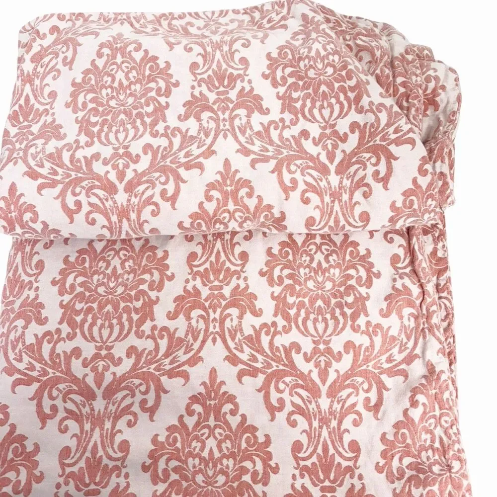 Williams Sonoma Brocade 55% Linen 45% Cotton Duvet Cover Twin Made In Portugal