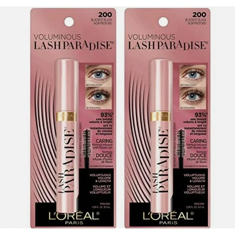 L'Oreal Voluminous Lash Paradise Mascara 200 Blackest Black Volumizing Lengthen