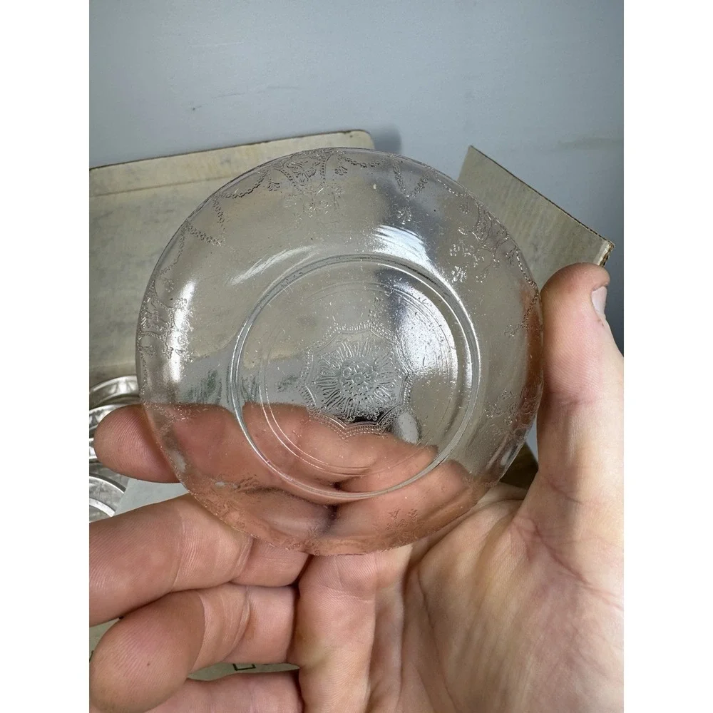 VTG‎ Mosser Glass Miniatures depression, Jennifer #12 - Pink Bowl Set
