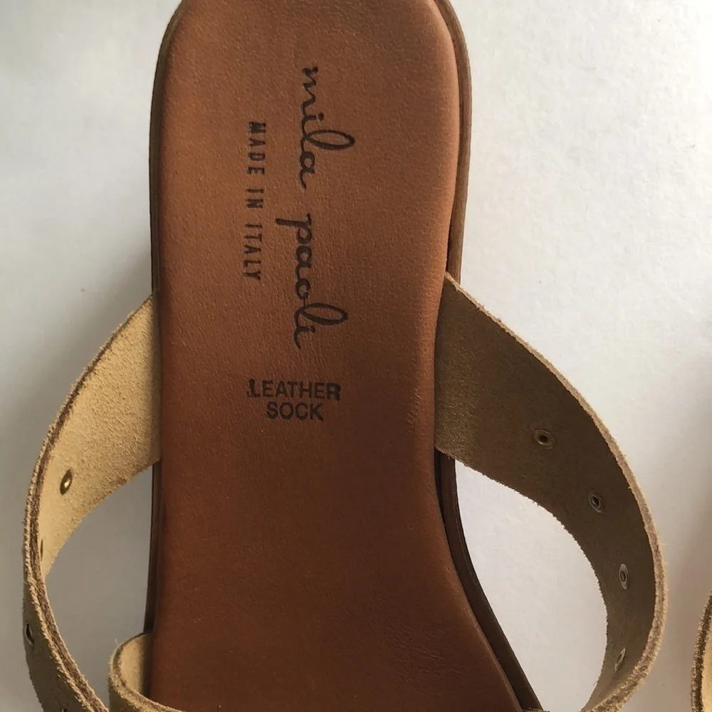 Mila Paoli Leather Sock Sandal Made in Italy Size 7.5