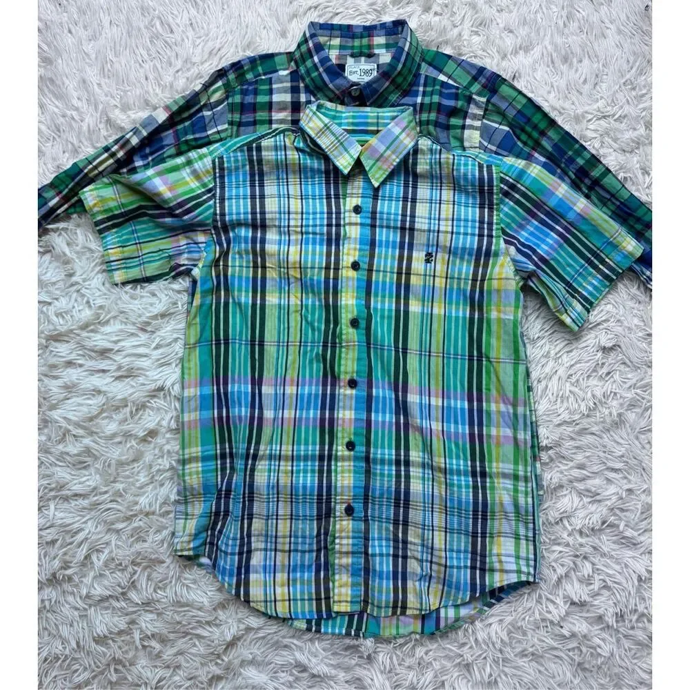 3 piece boys button down plaid shirt bundle size 10-12 by The Children’s Place,