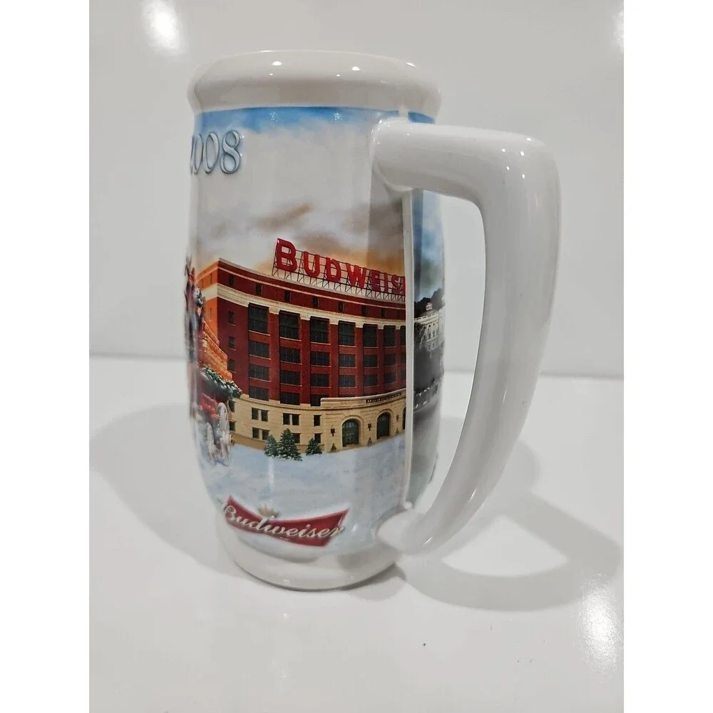 2008 Budweiser Holiday Stein Mug Christmas Clydesdale 75th Anniversary
