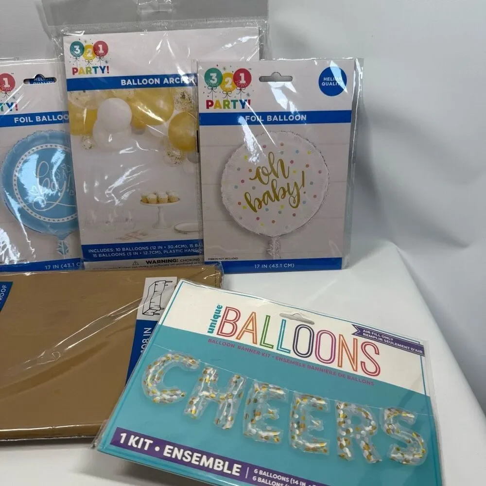 D21 Party Decorations- 7 piece It's a Boy shower decorations, balloons, cheers,