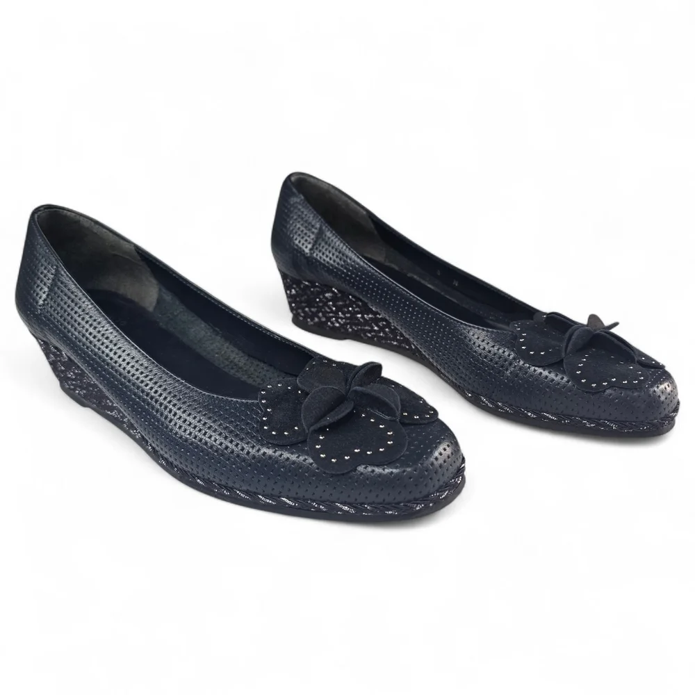 Sesto Meucci Mel Leather Wedge Heels‎ Size 8 Narrow