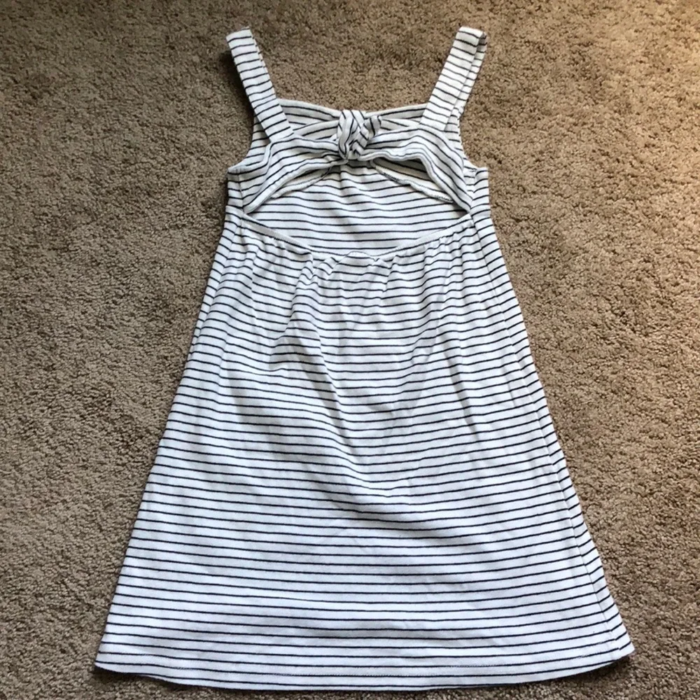 Gymboree Dress Girls Size 8 White Black Stripes‎ Floral Tank