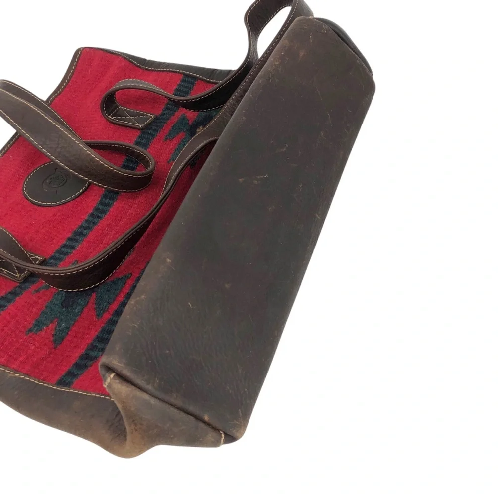 Born Textile Wool and Leather Western Aztec Print Handbag Purse‎ Tote