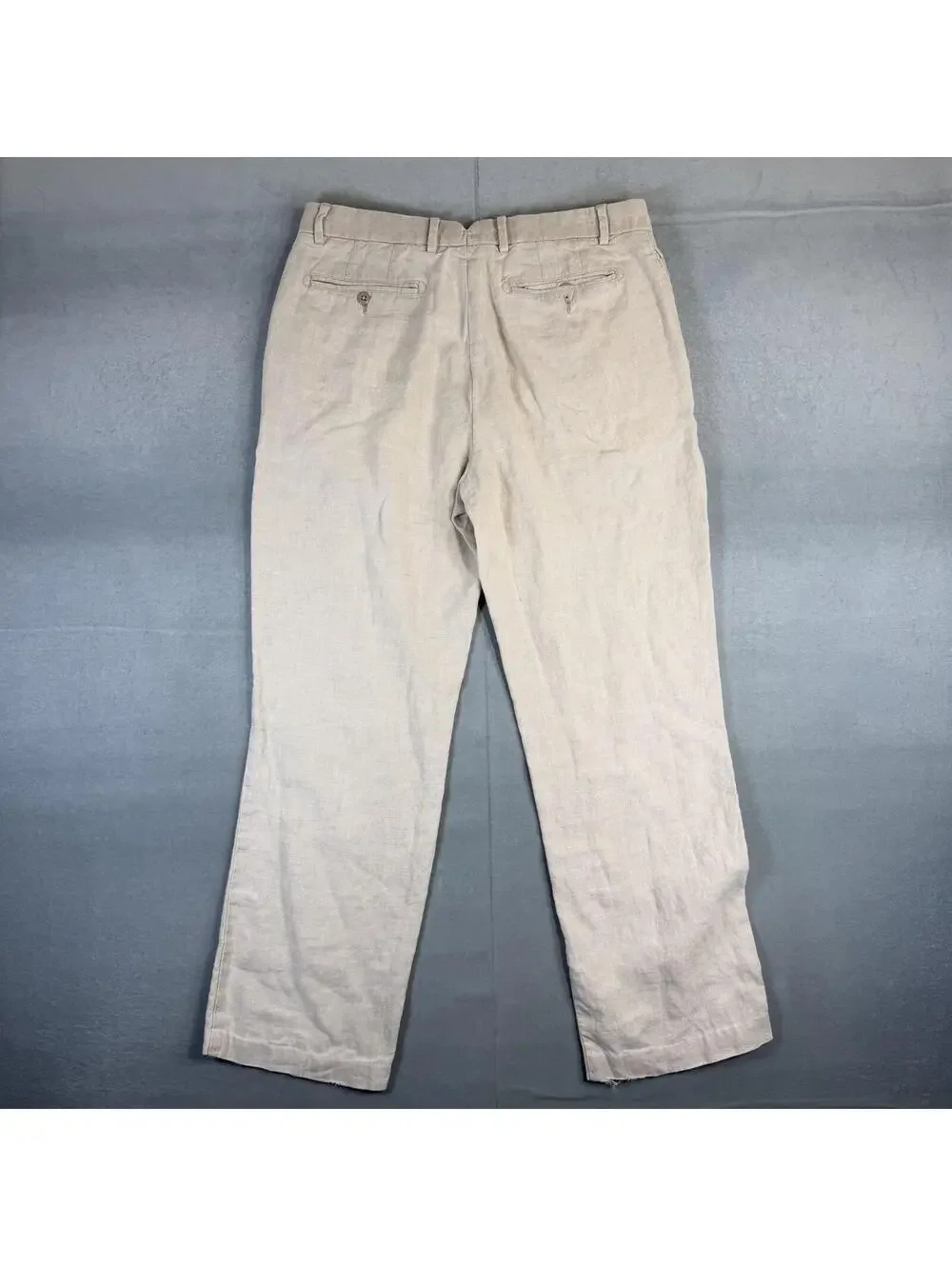Daniel Cremieux Collection Linen Pants Men's 35x29* Cream Beige Relaxed Casual