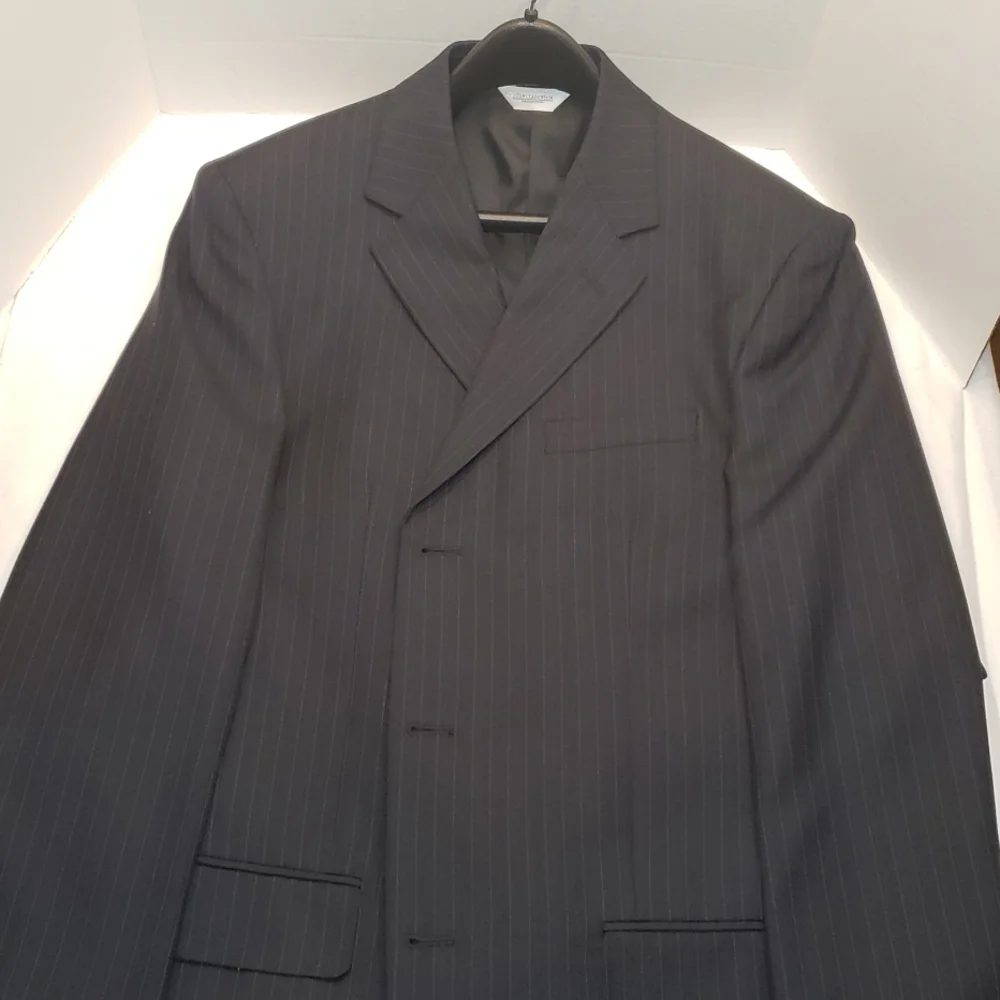 John Claredon's Poly/Wool‎ Blend Pinstripe Men's Suit