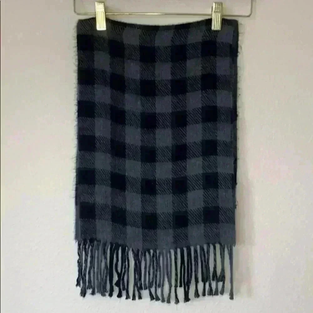 Cashmaire Scarf Grey Plaid Winter Fashion