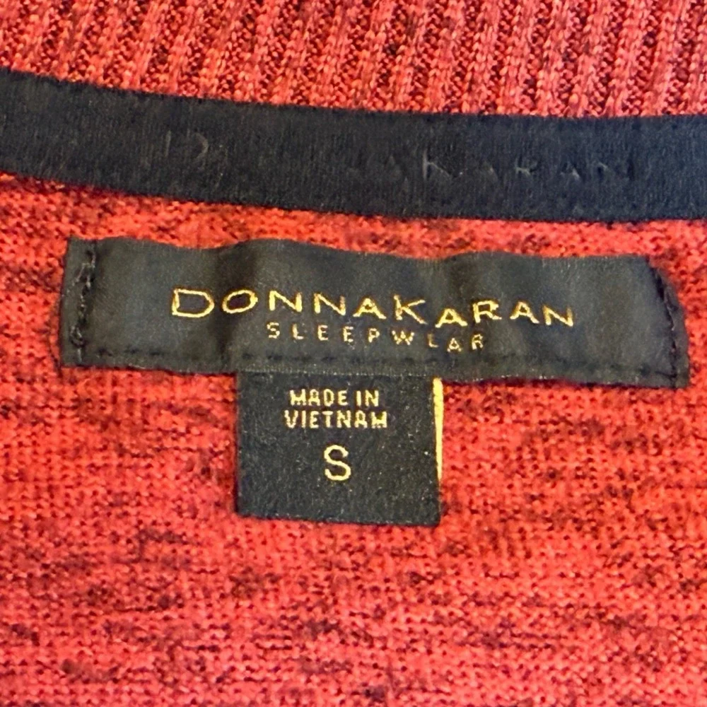 Donna Karan Sleepwear‎ Women's Red Marled Knit Crewneck Sweatshirt Size S