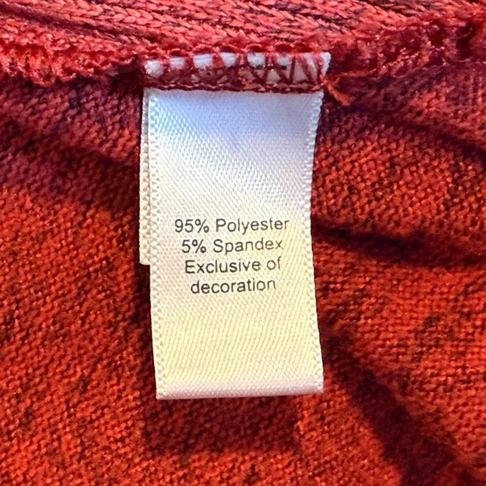 Donna Karan Sleepwear‎ Women's Red Marled Knit Crewneck Sweatshirt Size S