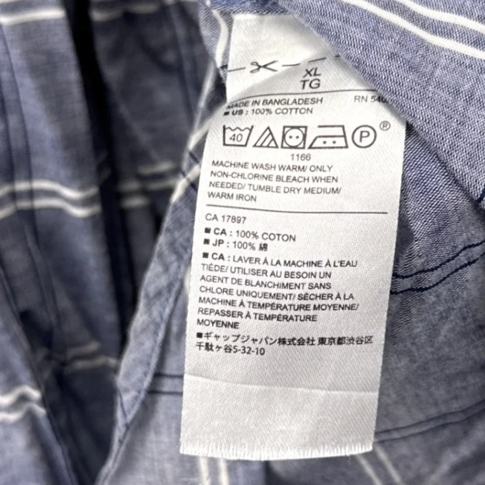 Banana Republic Mens XL Plaid Soft Wash Standard Fit Cotton Button Down Shirt