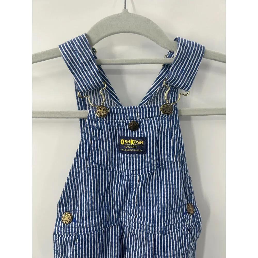Vintage USA OshKosh B'gosh Overalls Vestbak 4T Bibs Pinstripe Railroad usa made