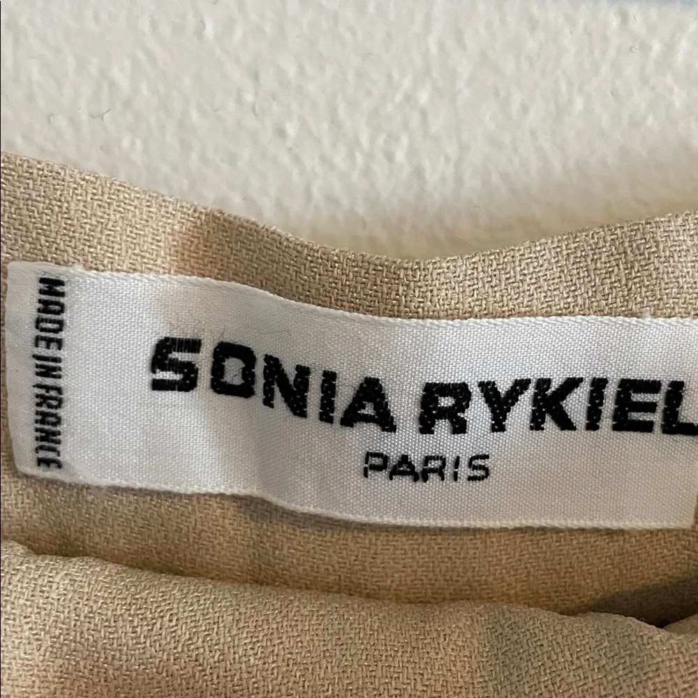 Sonia‎ Rykiel Wide Leg Trousers Pants Women’s Size Small Pleated High Rise Beige