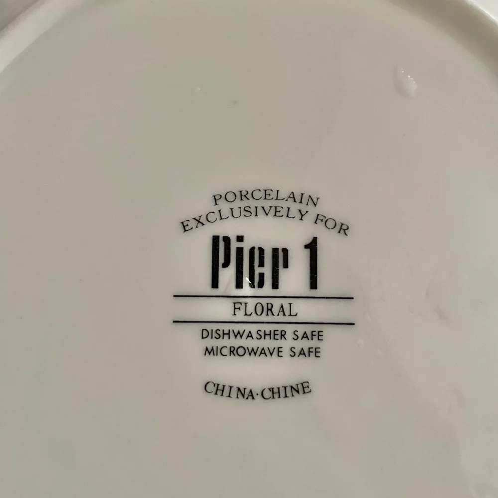 Pier 1 Floral Salad/Dessert Plates, Four, Tulip, Iris, Calla Lily & Orchid, 7.5”