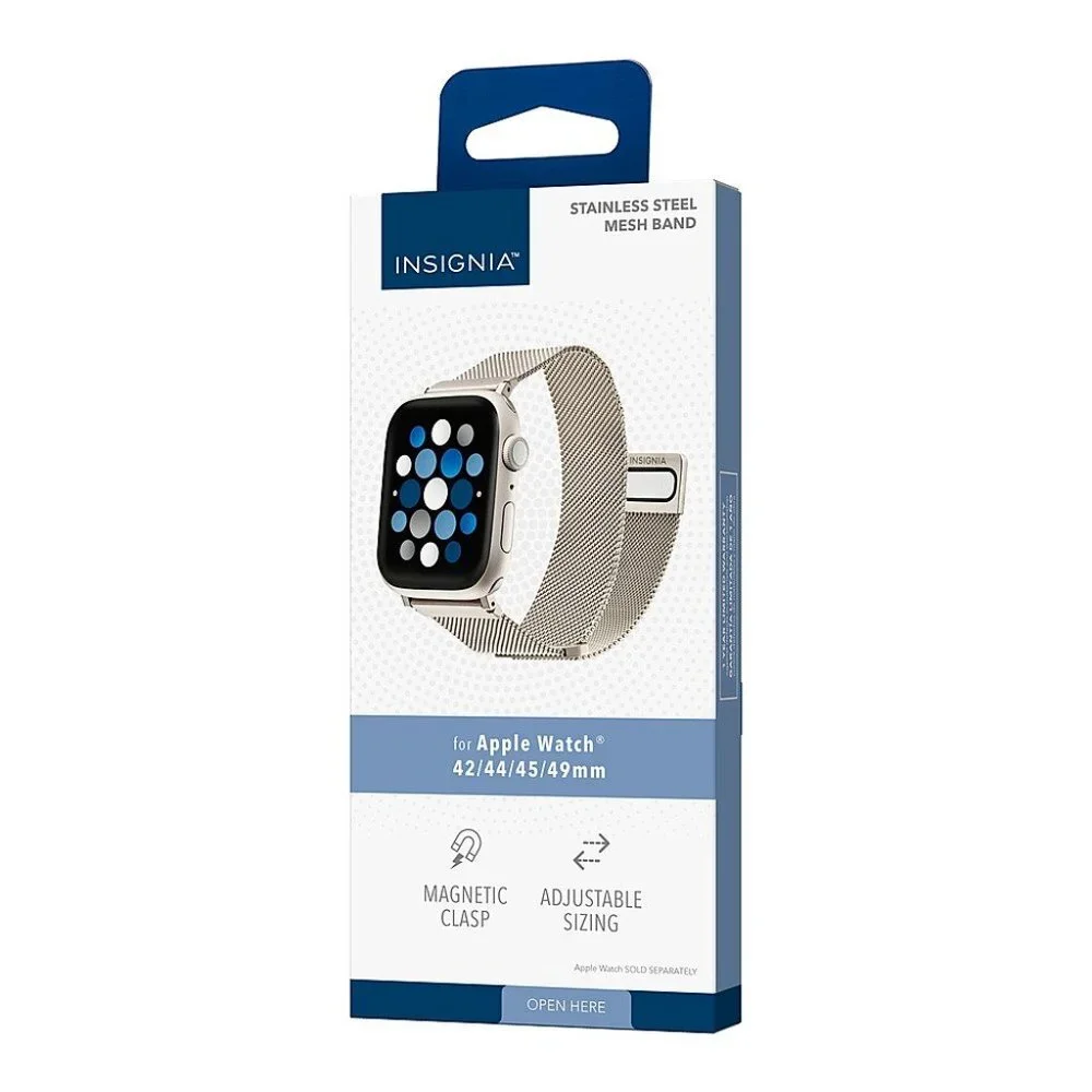Insignia- Stainless Steel Mesh Band for Apple Watch 42mm, 44mm, 45mm ,49mm‎