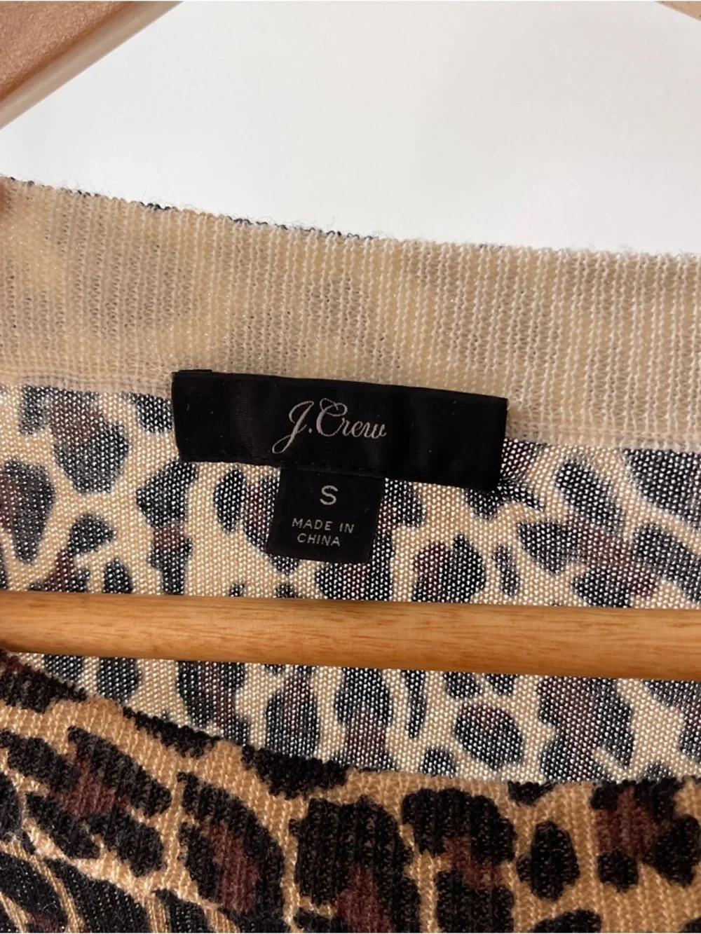 J. Crew Leopard Print Long Sleeve Merino Wool Size S