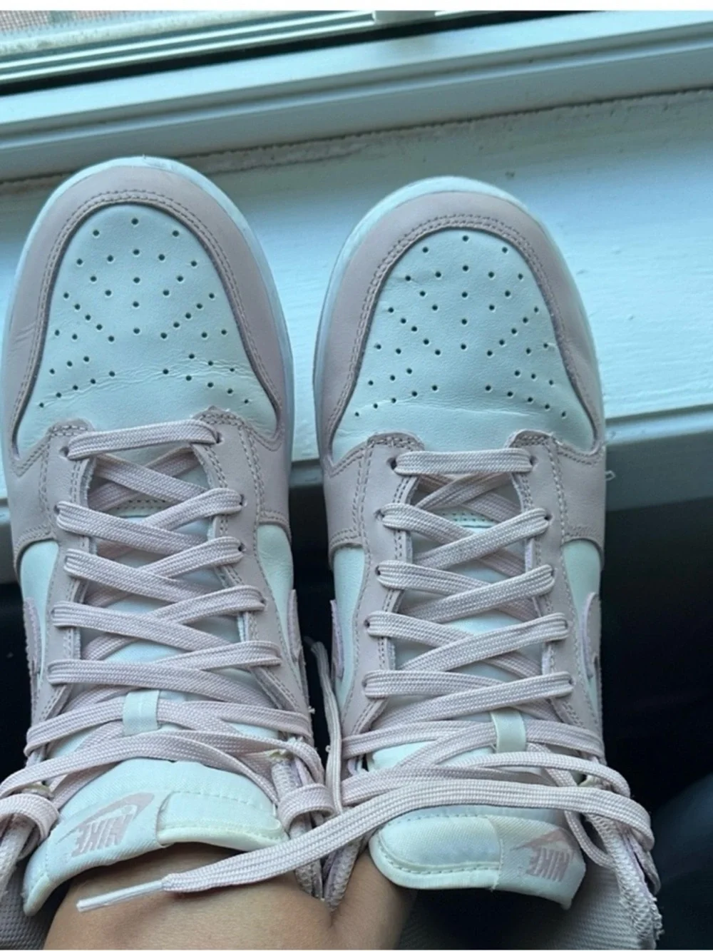 Nike Blush Pink & Cream White High Top Dunks Women’s Size 8