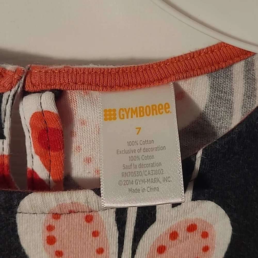 Gymboree Girls 7 bold bright retro floral casual dress