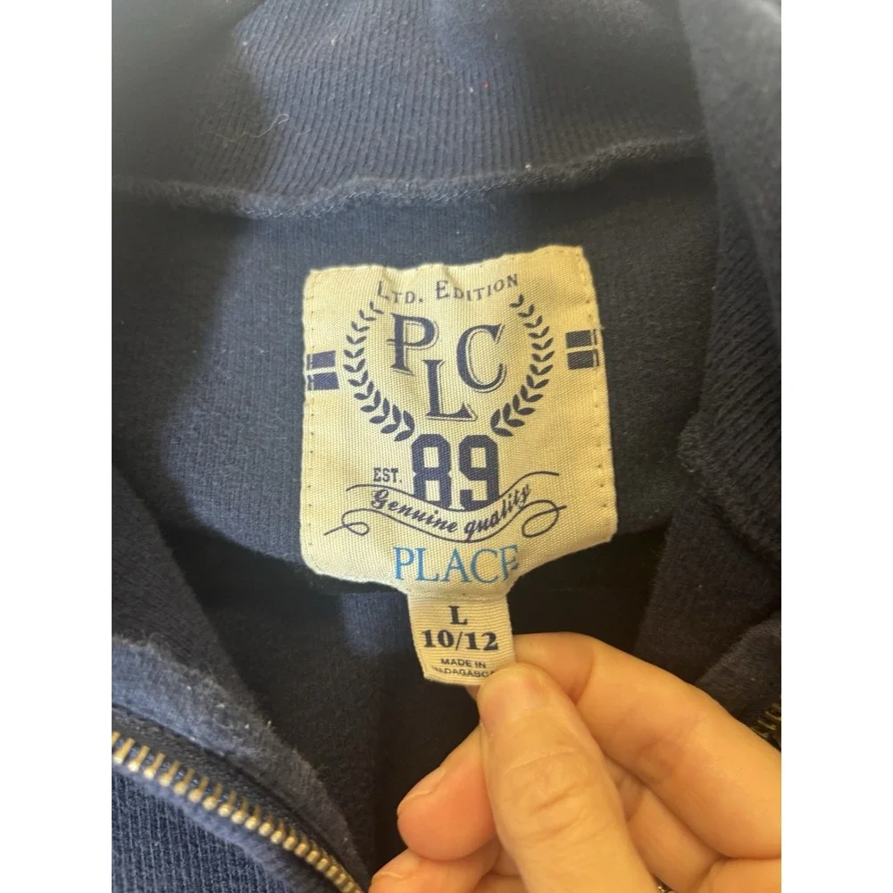 The Children's Place Boys Dark Blue Knit Zipper Shirt Size Large‎ Q36