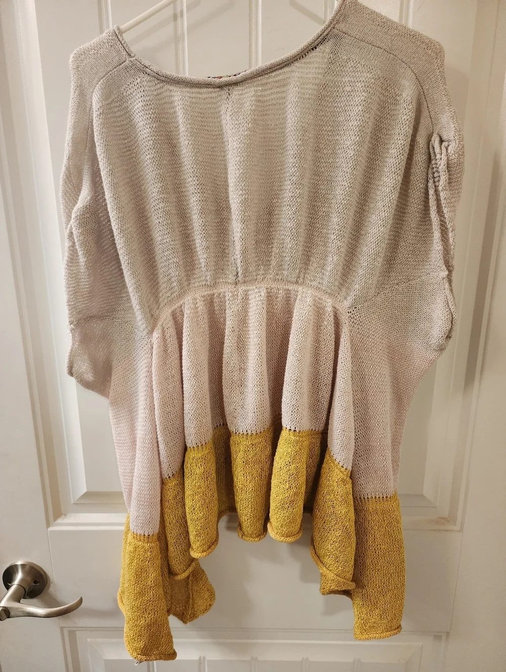 Free People Knit Colorblock Sweater | Boho Oversized Pullover | XS