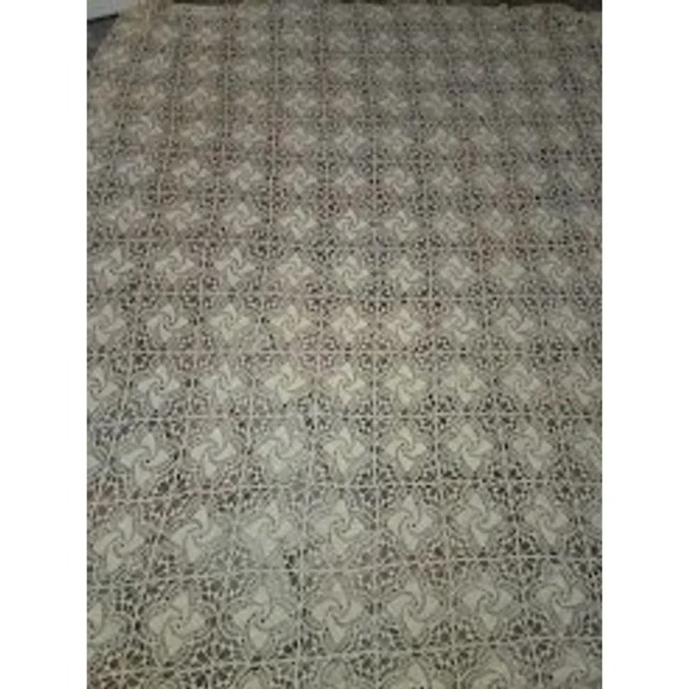 Vintage Hand Crochet Bedspread Tablecloth Throw Cotton Lace BOHO
