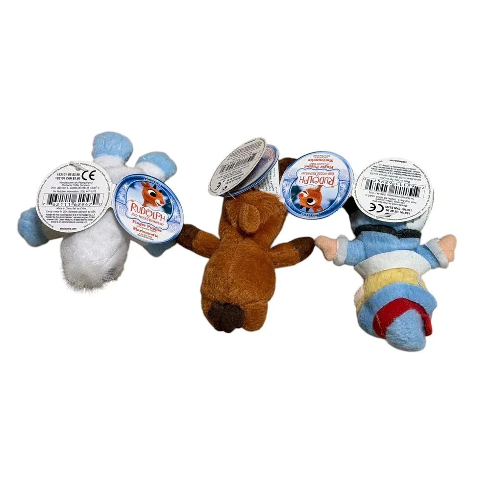 Starbucks Rudolph Red Nosed Reindeer Finger Puppet Set Bumble Hermey 2nd Edition