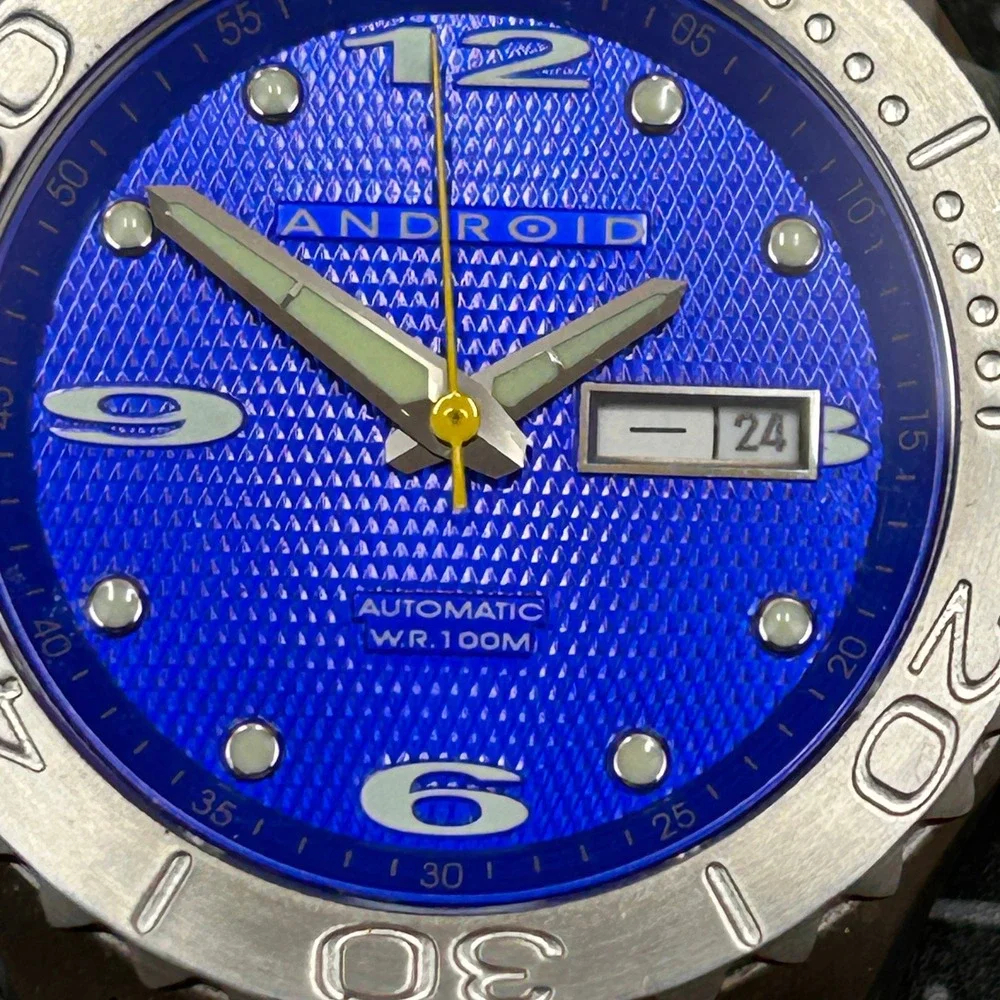 ANDROID Automatic Stainless Steel Mens Watch Blue‎ Dial 21 Jewels AD321