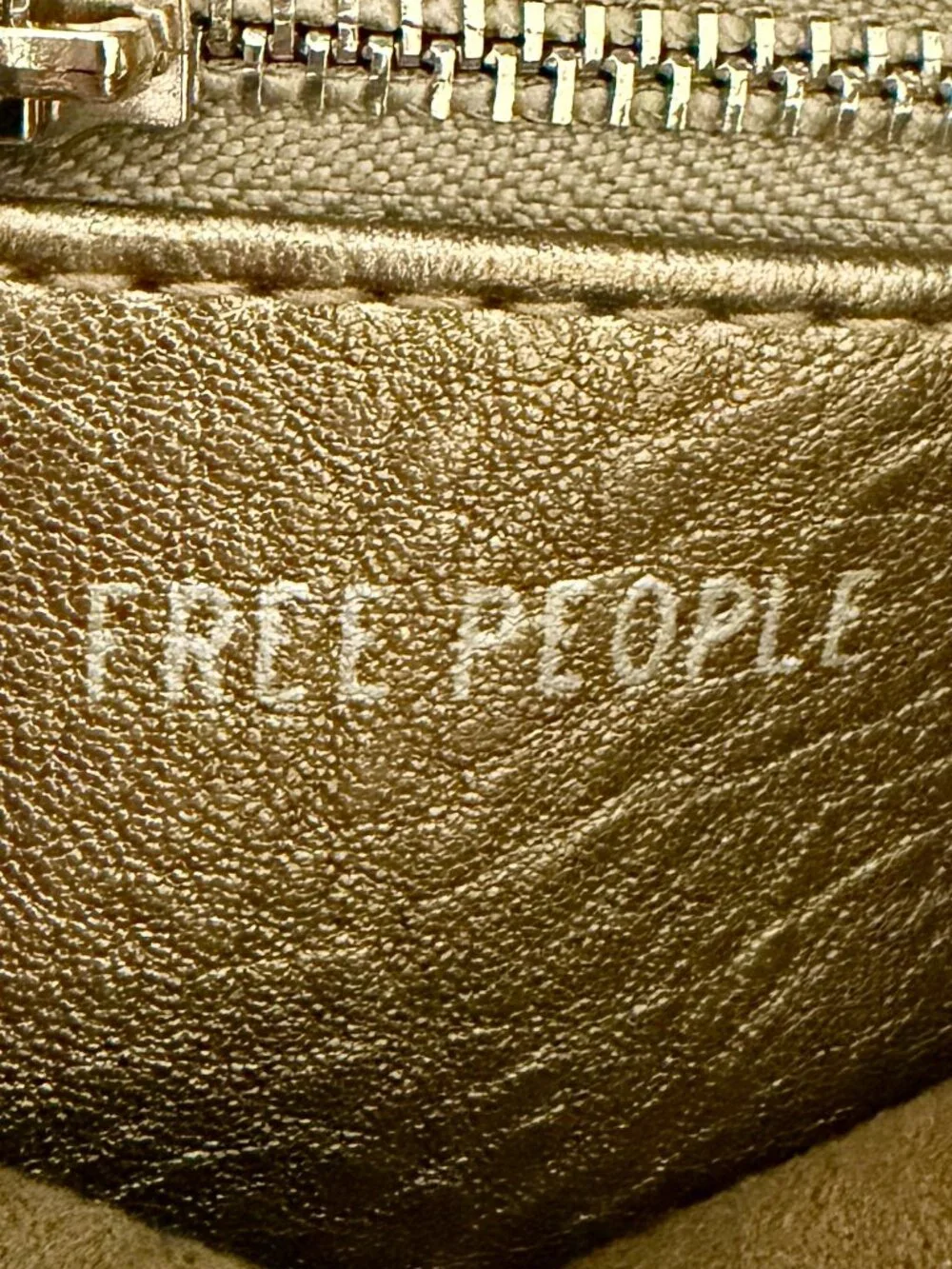 Free People Josie Mini Vegan Faux Leather Backpack Metallic Gun Metal Gold