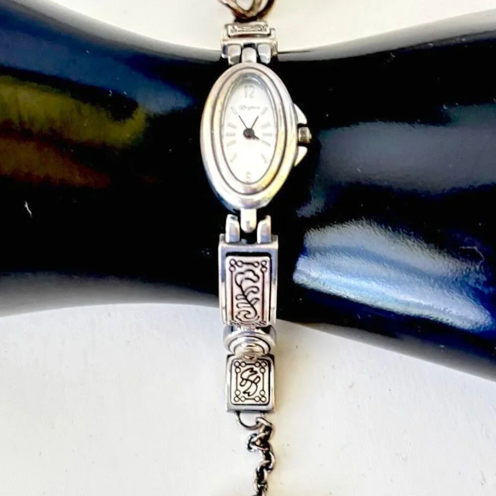 Brighton Silver Bella Fiore Watch Works New Battery - RETIRED
