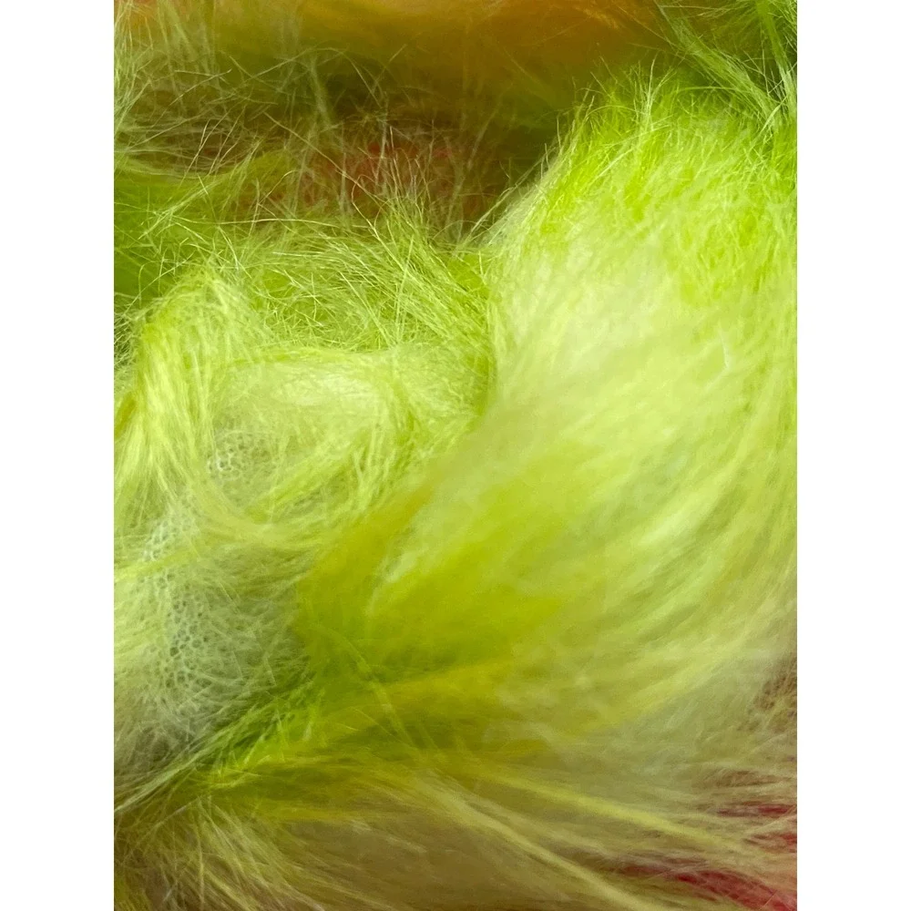 Grinch Faux Fur Garland Lime Green Christmas Holiday Decor Long Pile 6ft