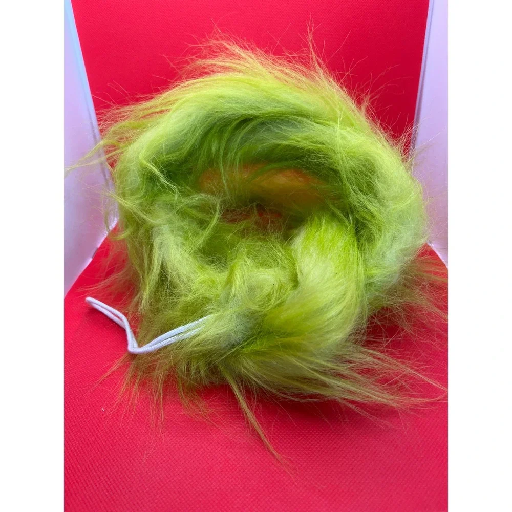 Grinch Faux Fur Garland Lime Green Christmas Holiday Decor Long Pile 6ft
