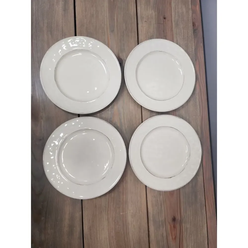 PIER 1 MARTILLO CREME 8.5 Inch Salad Plates Set of 4 Off White