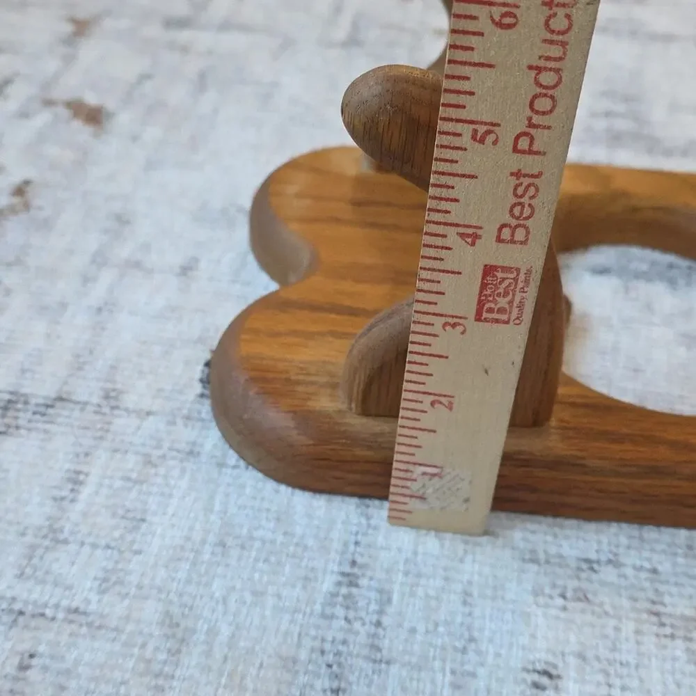 Vintage Heart-Shaped Wooden Wall Hook Cottage Core Nostalgia 80s 90s