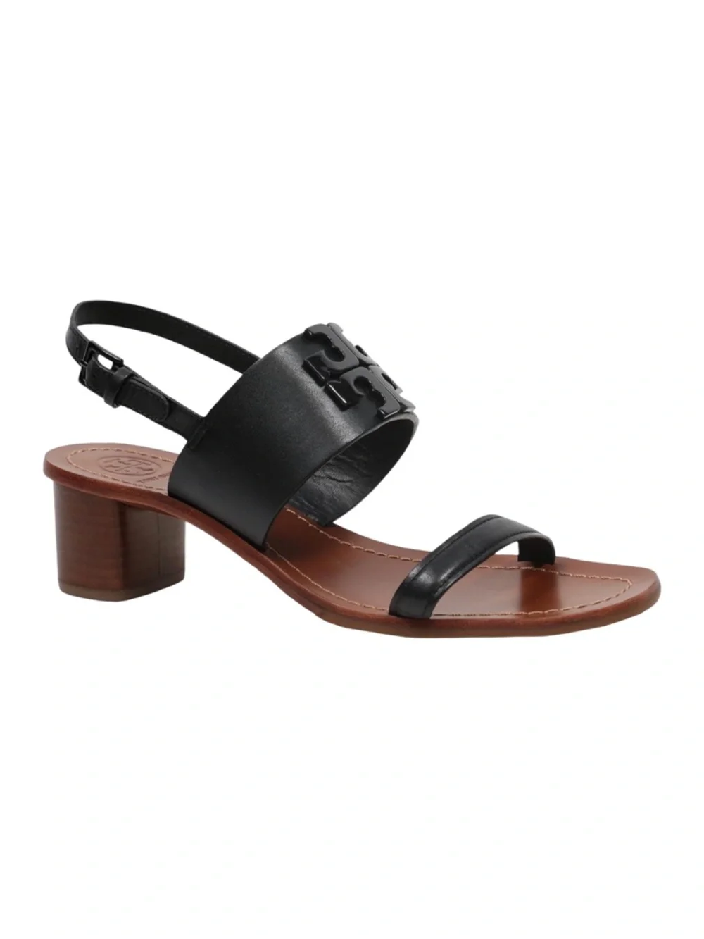 Tory Burch‎ Lowell 2 45mm Black Leather Slingback Sandals Size 7.5