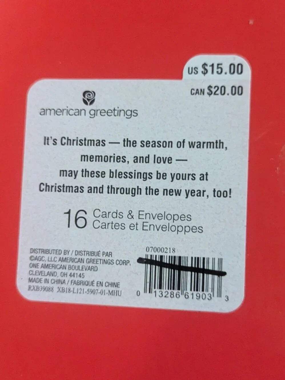 American Greetings xmas greetings