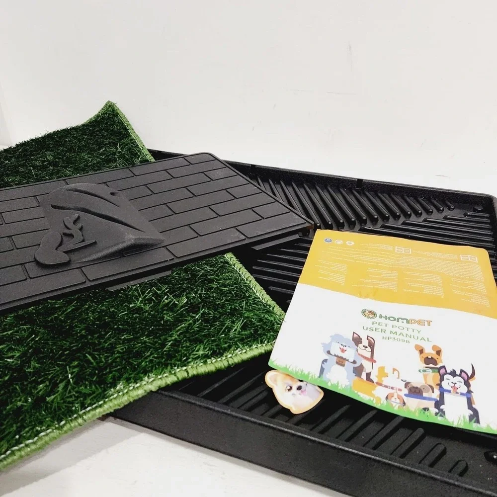 Hompet Dog Grass Pad with Tray 30x20 Large Reusable Artificial Turf Puppy‎ Potty