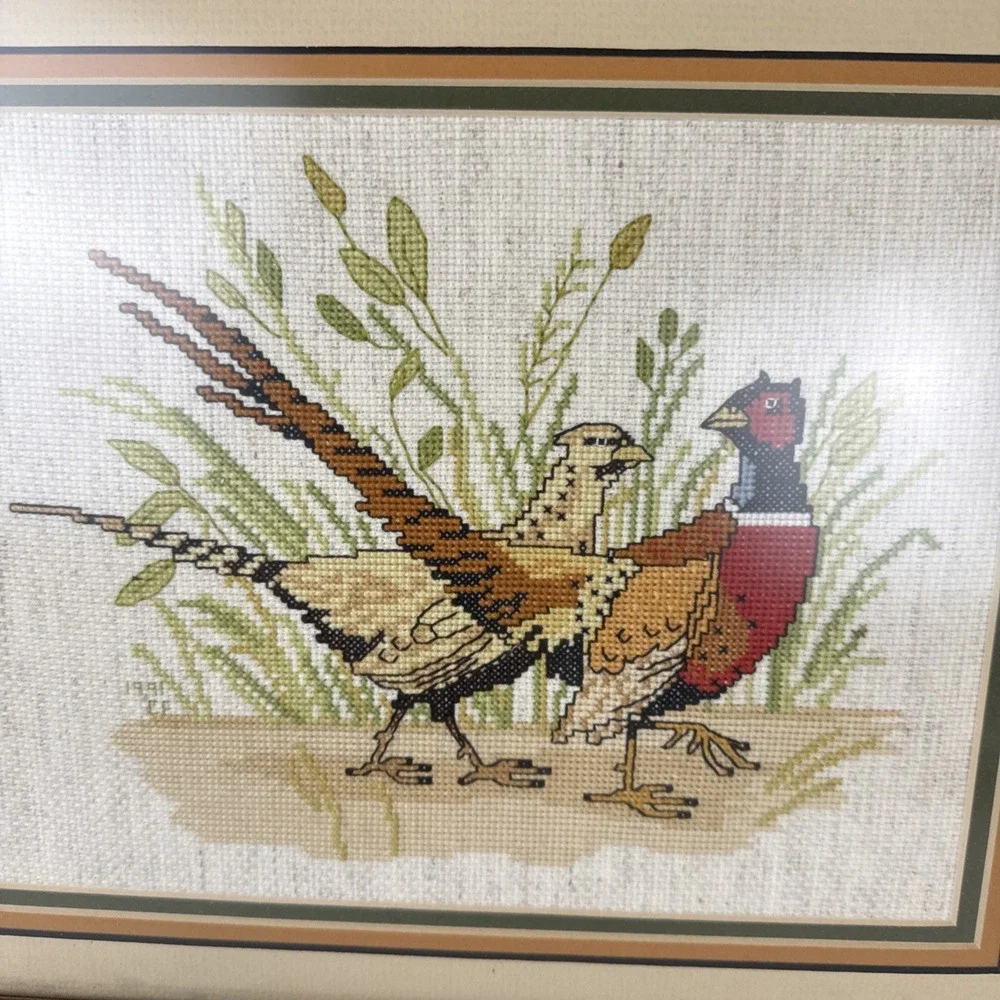 Handmade needlepoint framed