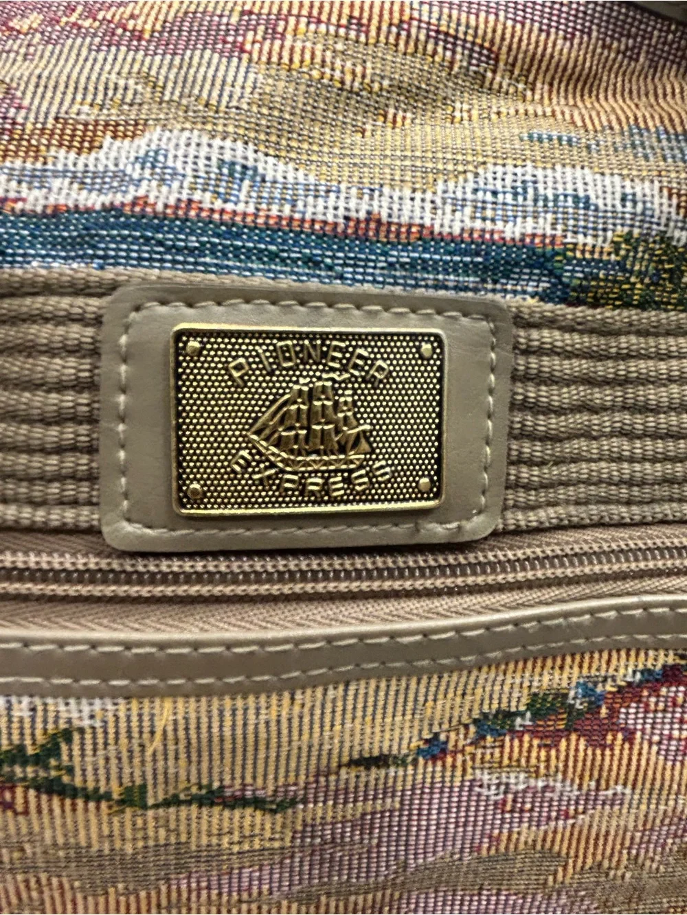 Vintage Pioneer Express Tapestry Bag – Beach Scene/Coastal Nautical Tote Large
