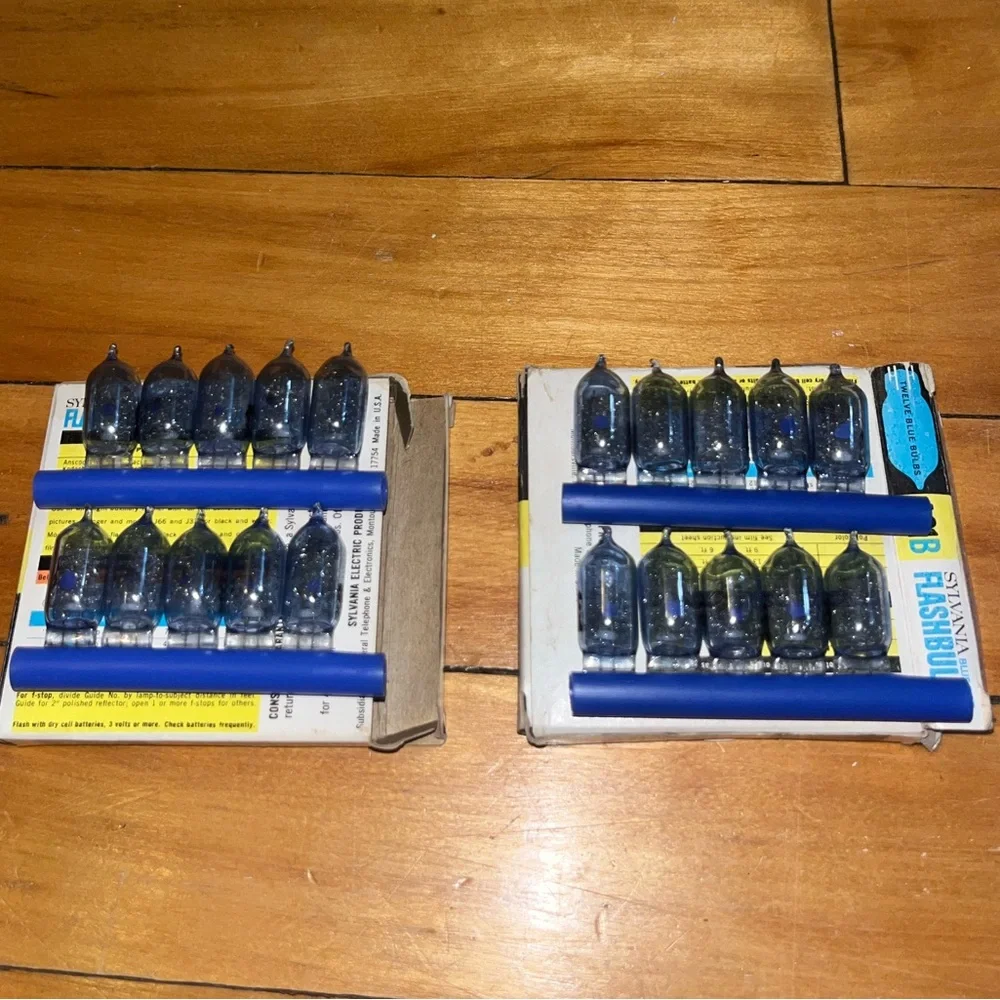 Vintage Sylvania AG1B Blue Dot Flashbulbs NEW Bulbs Made in USA Lot of 3 Boxes