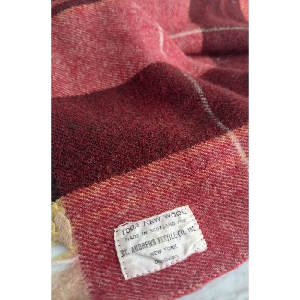 Vintage St. Andrews Scotland‎ Neck Scarf New Wool New York Scarf Plaid Unisex