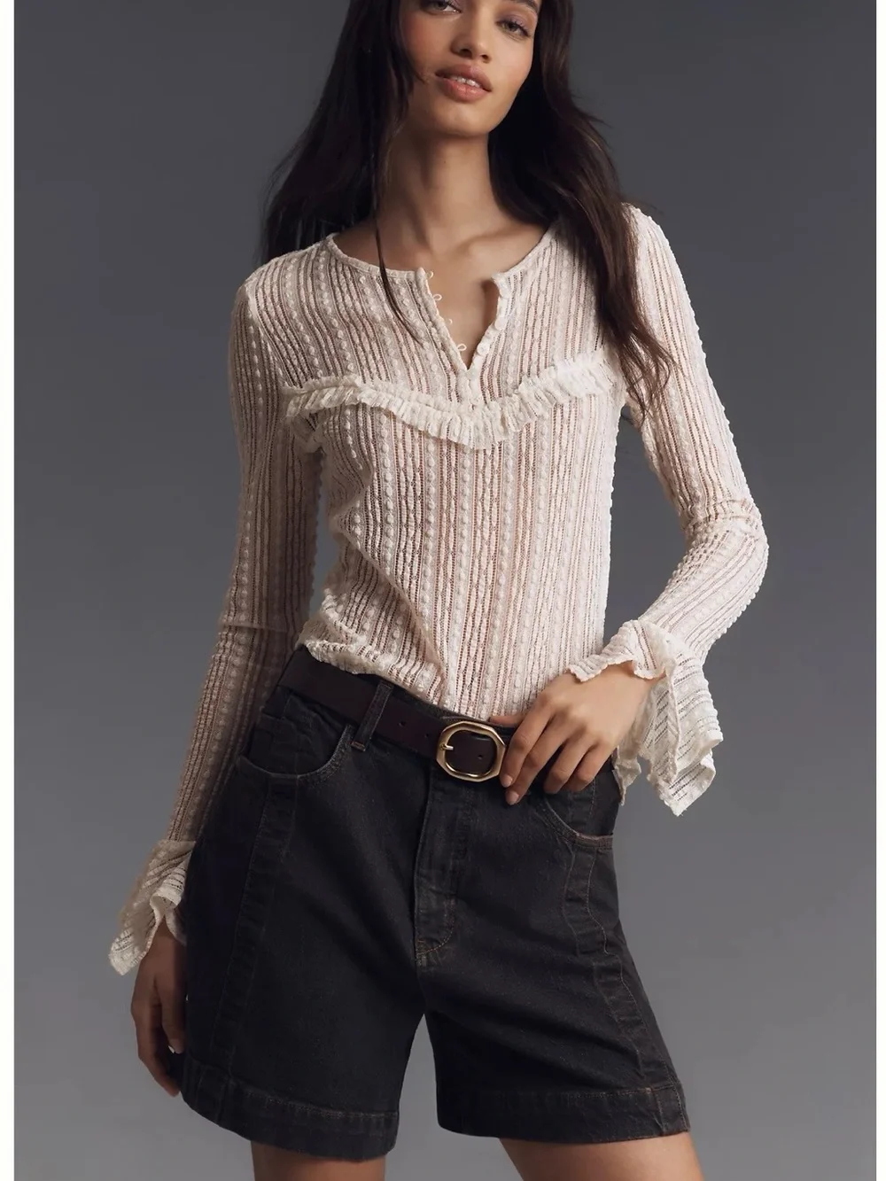 Pilcro Seamed Denim Shorts