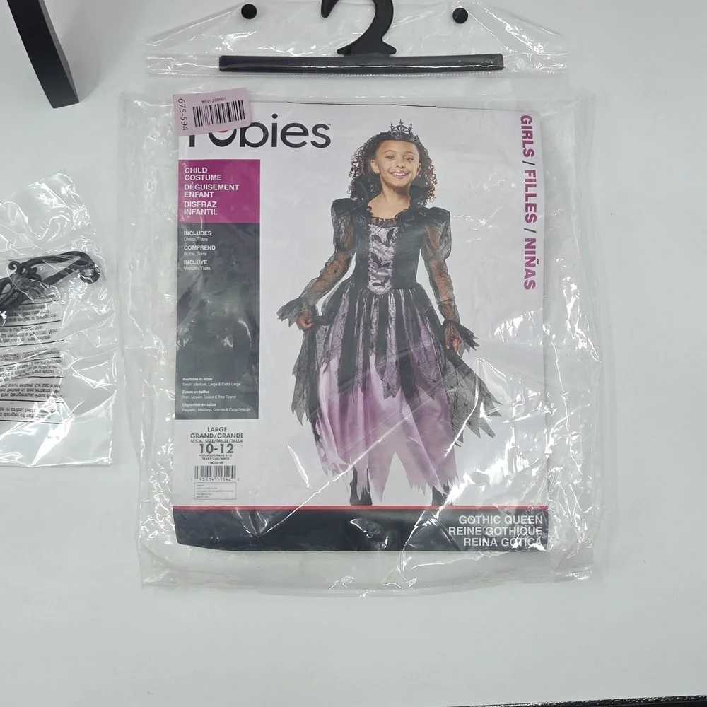 Girls' Purple and Black Spiderweb Witch Costume Dress