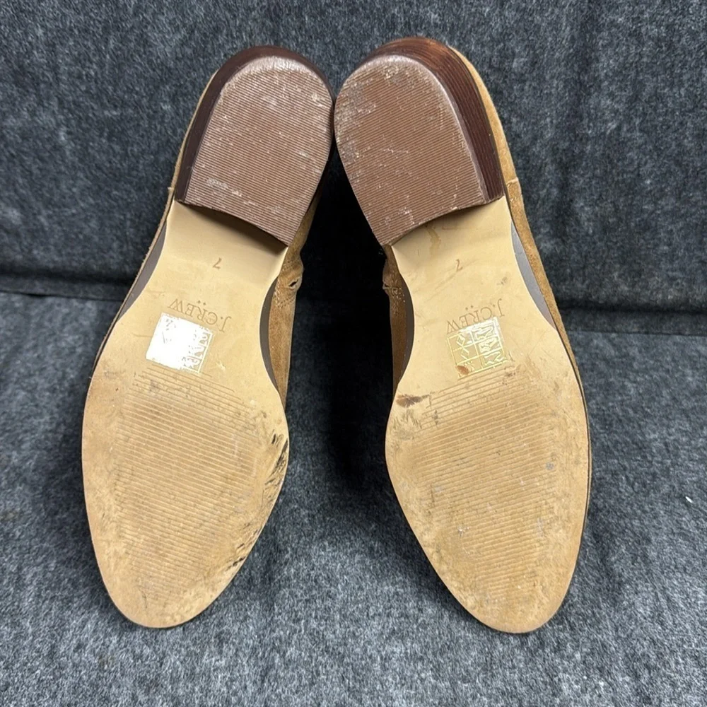J. Crew Tan Ankle Booties Sleek Suede Design