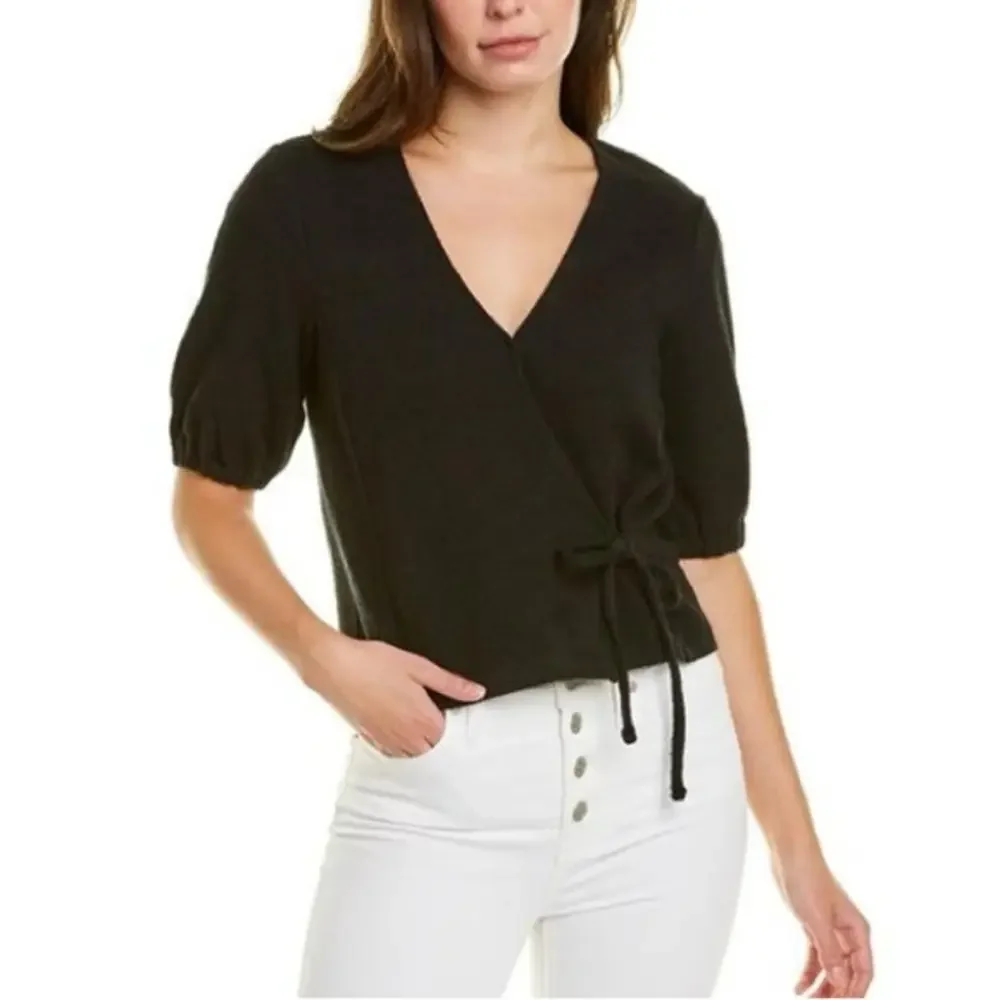 Madewell Texture & Thread Puff-Sleeve Wrap Top Size‎ XS